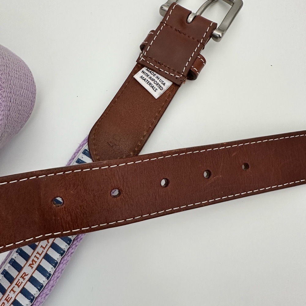 PETER MILLAR- Woven/Embroidered Golf Belt-40- with multiple colors M in purple - Picture 10 of 10